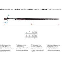 Brosses biseautées Grigio en mangouste synthétiques, série 7197