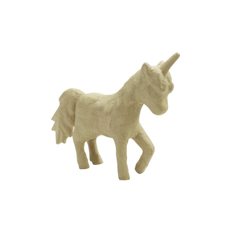 Licorne Kawaii en papier mâché - 23,5x6x18,5 cm