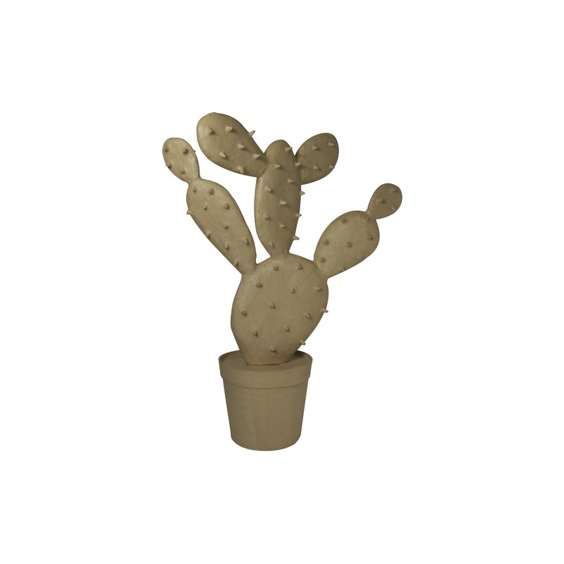Cactus western Un support en papier brun mâché 8x14x18 cm Décopatch HD038O 