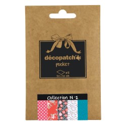 Pochette Décopatch Pocket n°2, 5 feuilles 30x40 cm assorties