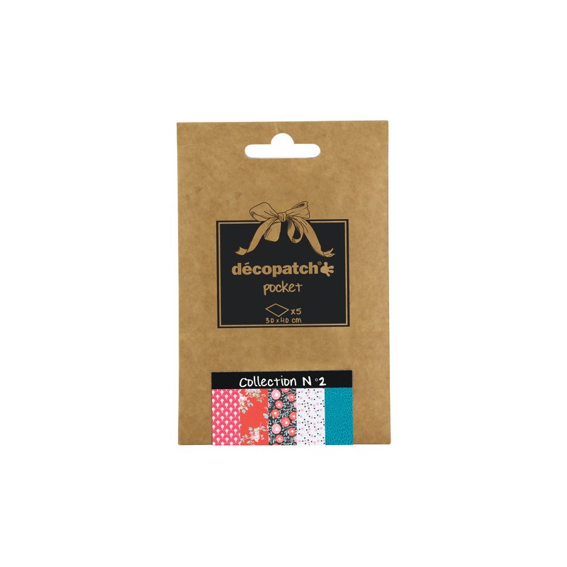 Pochette Décopatch Pocket n°2, 5 feuilles 30x40 cm assorties
