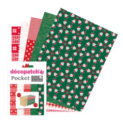 Pochette 5 papiers Décopatch Pocket n°24, feuilles 30x40cm assorties