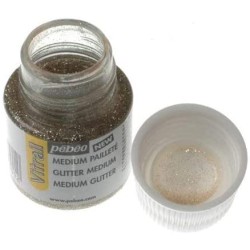 Médium pailleté pour peinture Vitrail Pébéo, flacon 45 ml