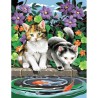 Peinture par numéros 25x30cm - Chats et poissons