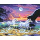 Peinture par numéros 30x40cm - Galop au coucher de soleil