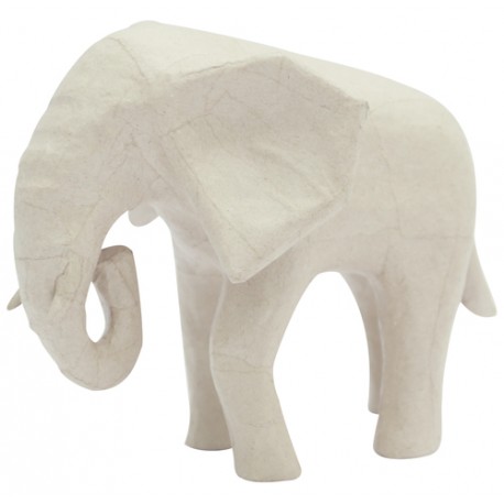 Eléphant d'Afrique en papier maché - 18,5x12,5x15,5 cm