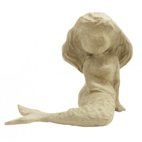 Sirène en papier mâché - 11,5x17x15,5 cm
