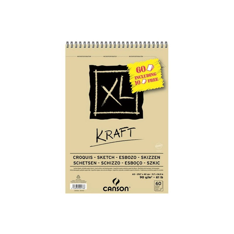 Blocs XL Kraft 90g/m² Canson + feuilles gratuites