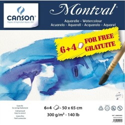 Pochette papier Montval grain fin 300 g/m² x10 fls 50x65cm