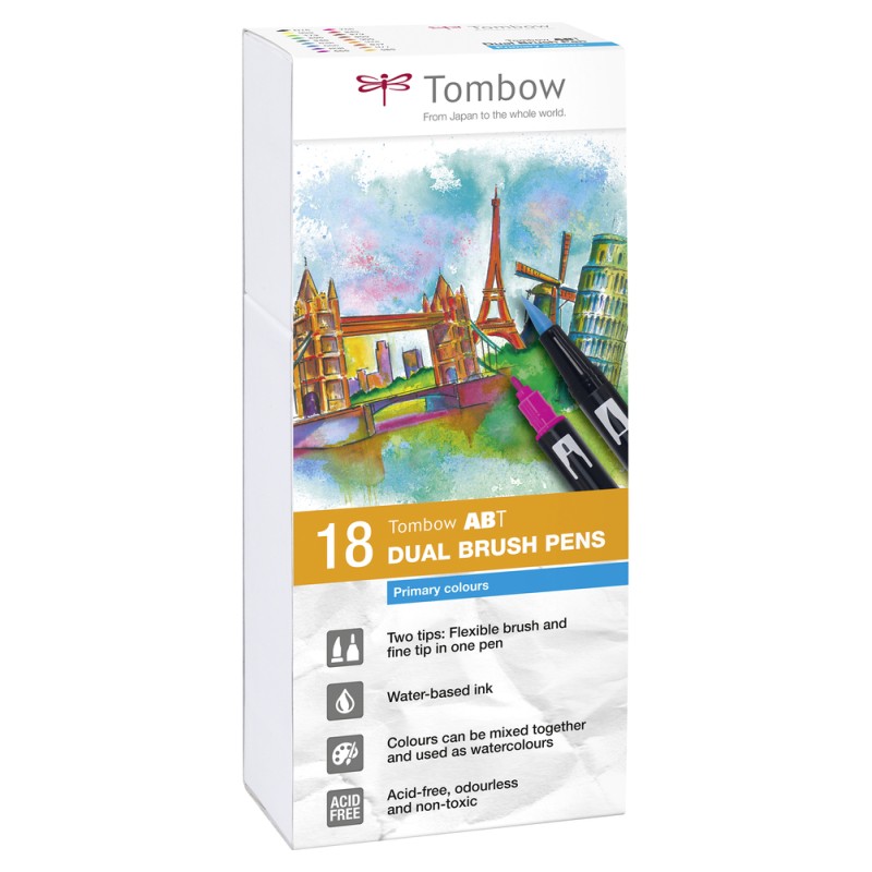Tombow ABT Dual Brush Pen coffret avec 107 couleurs + blender