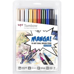 Sets Manga de 10 feutres double-pointes ABT Dual Brush Pen