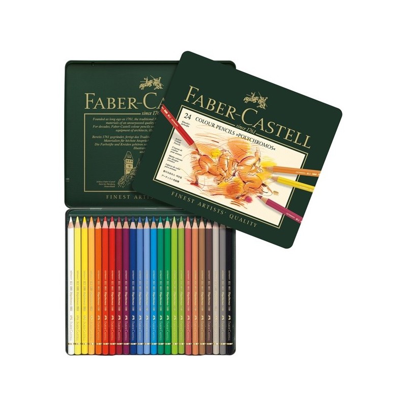 Boîte crayons de couleur Polyschromos FaberCastell en coffret métal