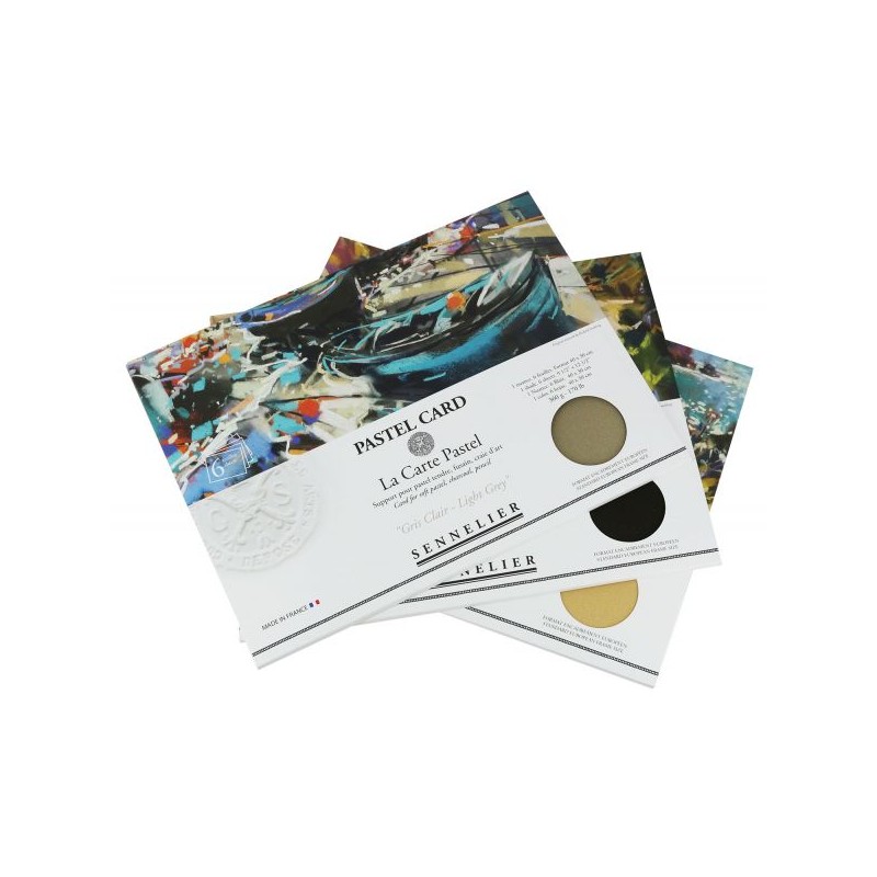Pochettes papier Pastel Card 360g/m²,  6 feuilles 30x40cm