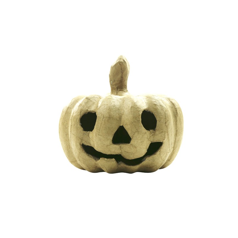 Citrouille Halloween en papier maché - 12 cm