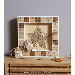 Calendrier de l'Avent en bois - Carré 39x39,5x6,5cm