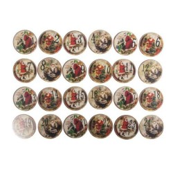 Chiffres en bois calendriers de l'Avent - Père Noël vintage