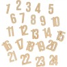 Chiffres en bois calendrier de l'Avent x24 pcs 