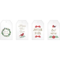 Etiquettes en acétate 2x4pcs - Merry Christmas
