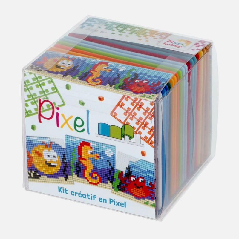 Kit Créatif Pixel cube 3 décors 4x4cm - Sous l'océan