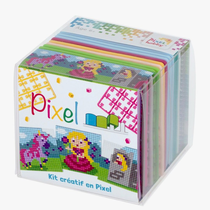 Kit Créatif Pixel cube 3 décors 4x4cm - Conte de fée