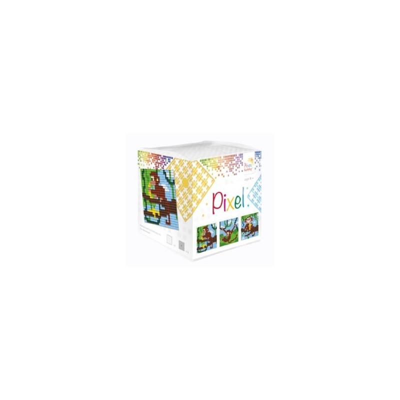 Kit Créatif Pixel cube 3 décors 4x4cm - Dans la jungle