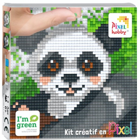 Kit Créatif Pixel tableau 12x12cm - Panda