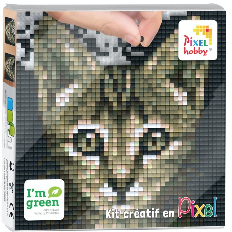 Kit Créatif Pixel tableau 12x12cm - Chat