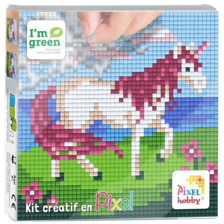 Kit Créatif Pixel tableau 12x12cm - Licorne