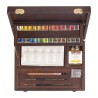 Coffret bois Professional aquarelle Rembrandt 28 demi-godets + accessoires