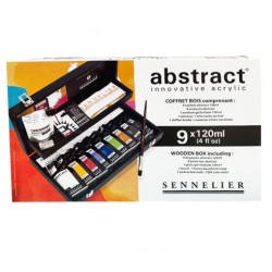 Coffret en bois noir acrylique Abstract 9x120 ml