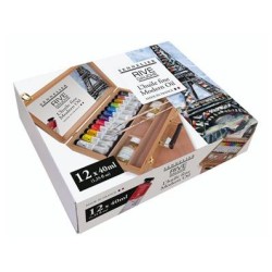Coffret bois huile Rive Gauche Sennelier 12x40 ml