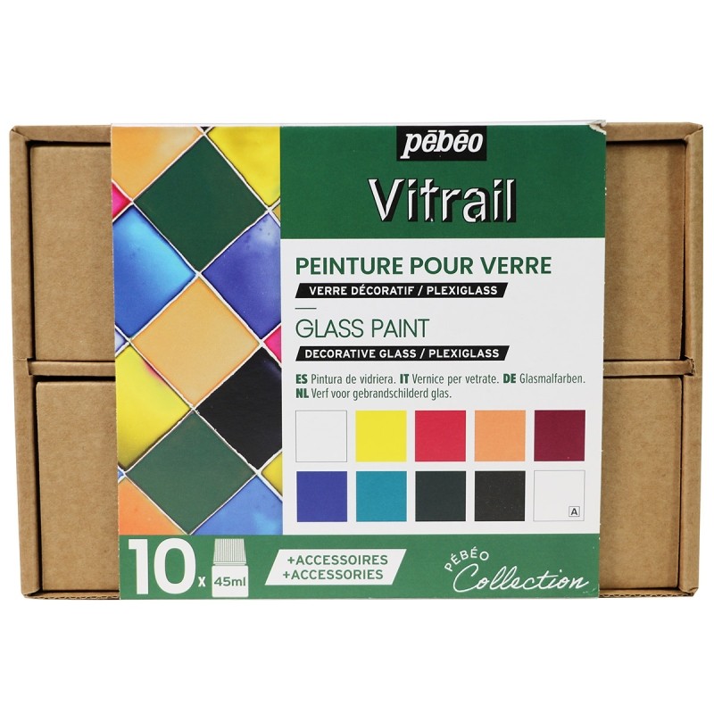 Coffret Collection peinture Vitrail 10x45 ml