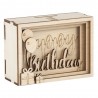 Boîte cadeau en bois 3D 115x85x50mm - Happy Birthday