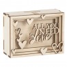 Boîte cadeau en bois 3D 115x85x50mm - Love