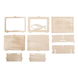Boîte cadeau en bois 3D 115x85x50mm - Poisson