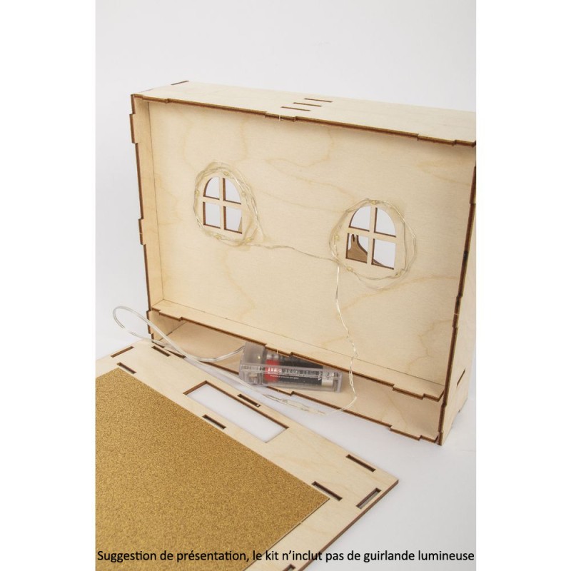 Art Mural En Bois 3D – Crèche/blocs Multicolores, Pin, Fait Main (30x30cm)