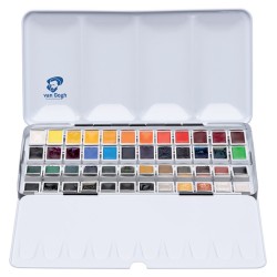 Boîte métal peinture aquarelle Van Gogh en demi-godets
