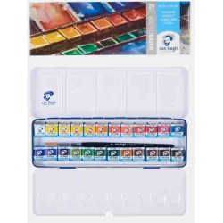 Boîte métal peinture aquarelle Van Gogh en demi-godets