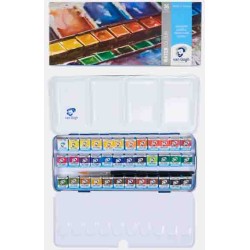 Boîte métal peinture aquarelle Van Gogh en demi-godets