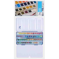 Boîte métal peinture aquarelle Van Gogh en demi-godets