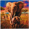 Kit tableau à diamanter Crytal Art 30x30cm - Eléphants de la savane