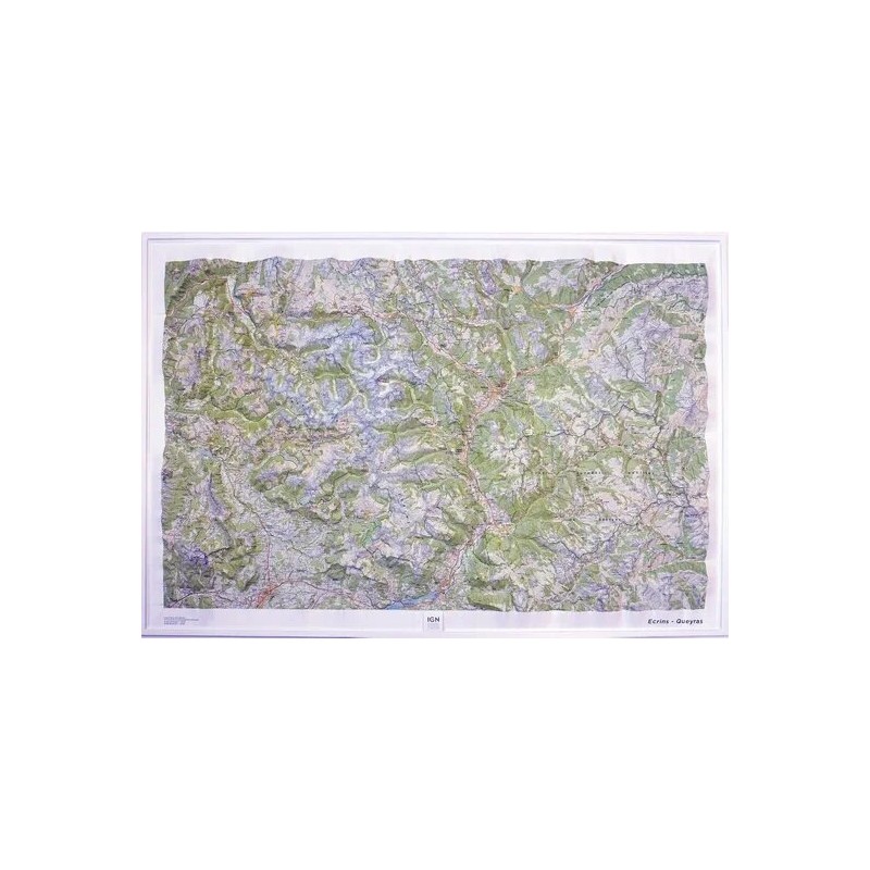 Carte en relief IGN Ecrins / Queyras - 113x80cm