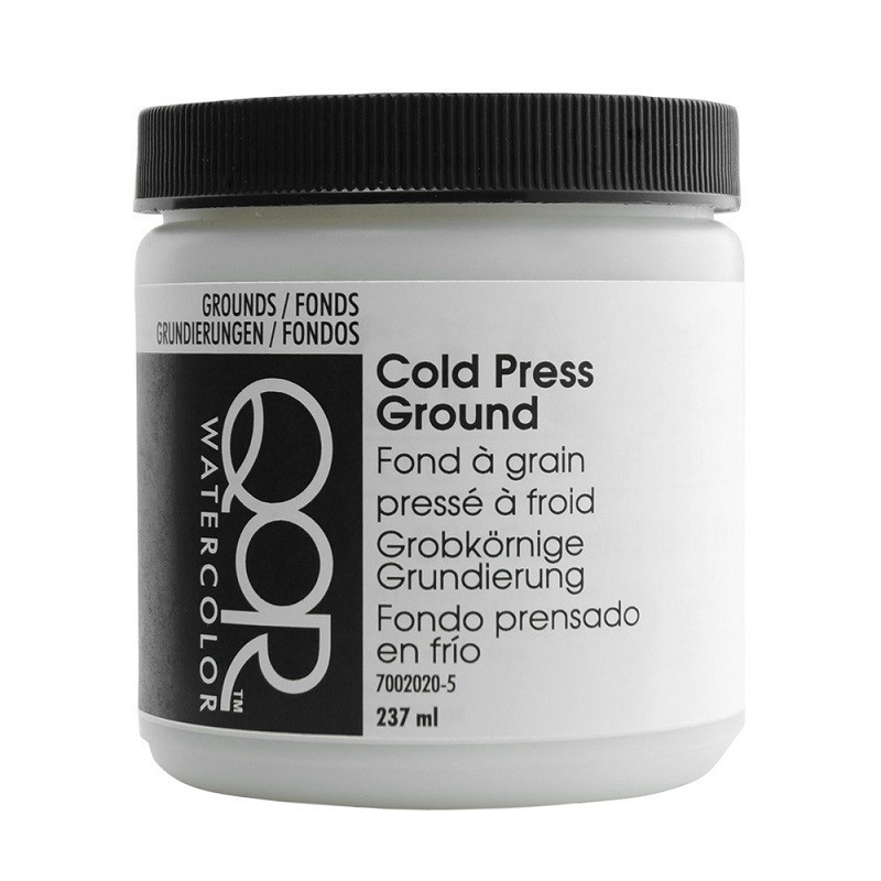 Apprêt de fond à grain pressé à froid QoR Golden, pot 237 ml