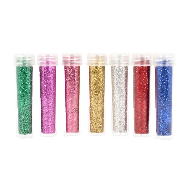 Lot de 7 tubes de paillettes fines 1/128" x8gr