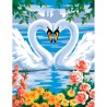 Peinture par numéros 25x30cm - Cygnes amoureux