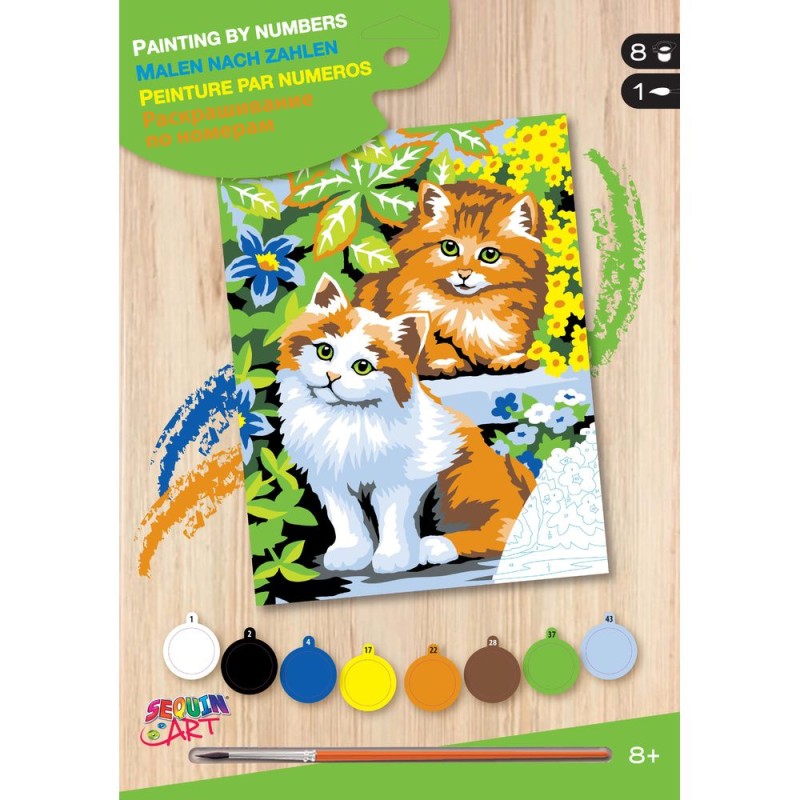 Kit Peinture Par Numéro Pour Adultes - Chat / Chaton - Activité Détente Et Décoration
