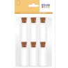 Set de 6 fioles en verre 22x62mm avec bouchon en liège