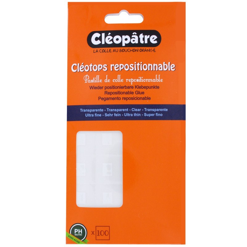 Etui de pastilles de colle repositionnable Cléotops x100 pcs