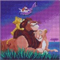 Kit tableau à diamanter Crytal Art Disney 30x30cm - La famille du roi lion