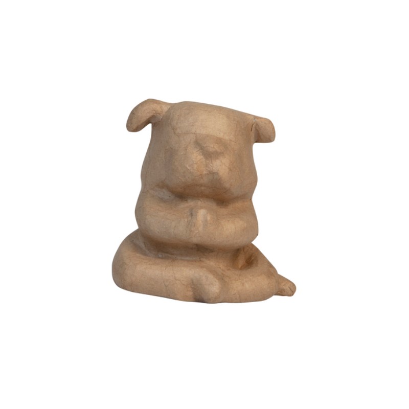 Bulldog yoga en papier mâché prêt à décorer